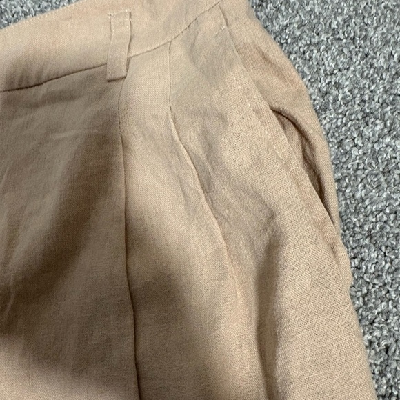 Avec Les Filles Beige Straight Leg Linen Blend Trousers Pants Women's Size 6 - Picture 3 of 8